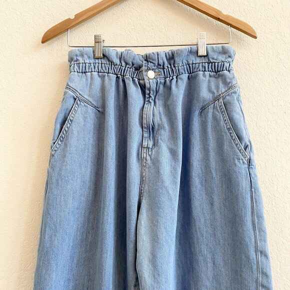 ZARA Paperbag Jeans Baggy Fit Carrot Legs Blogger Favorite Size 8 - Picture 2 of 11